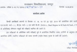 rajasthan university exams postponed