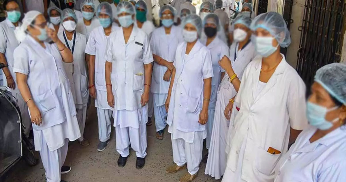 Nursing-staff-protest-in-jaipur