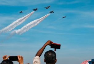 Air show in Jaipur on top of Jalmahal