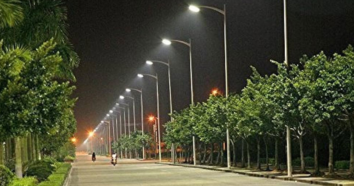 smart LED lights on streets of Jaipur
