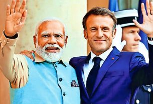PM Modi's road show with French President Emmanuel Macron in jaipur