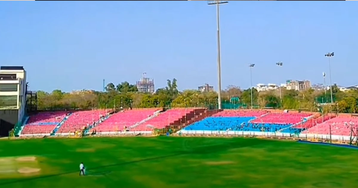 SMS stadium decorated in pink theme for IPL in Jaipur